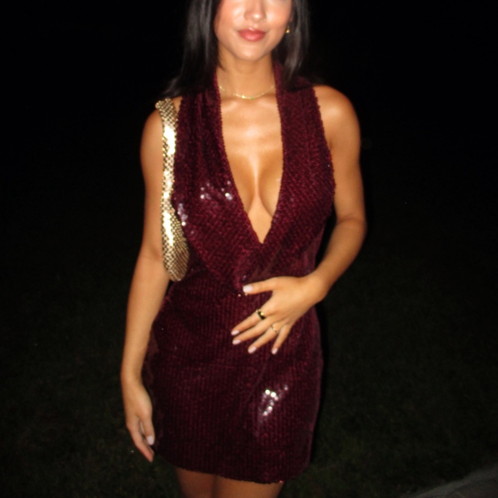 Peppermayo Exclusive - In The Stars Mini Dress - Maroon
